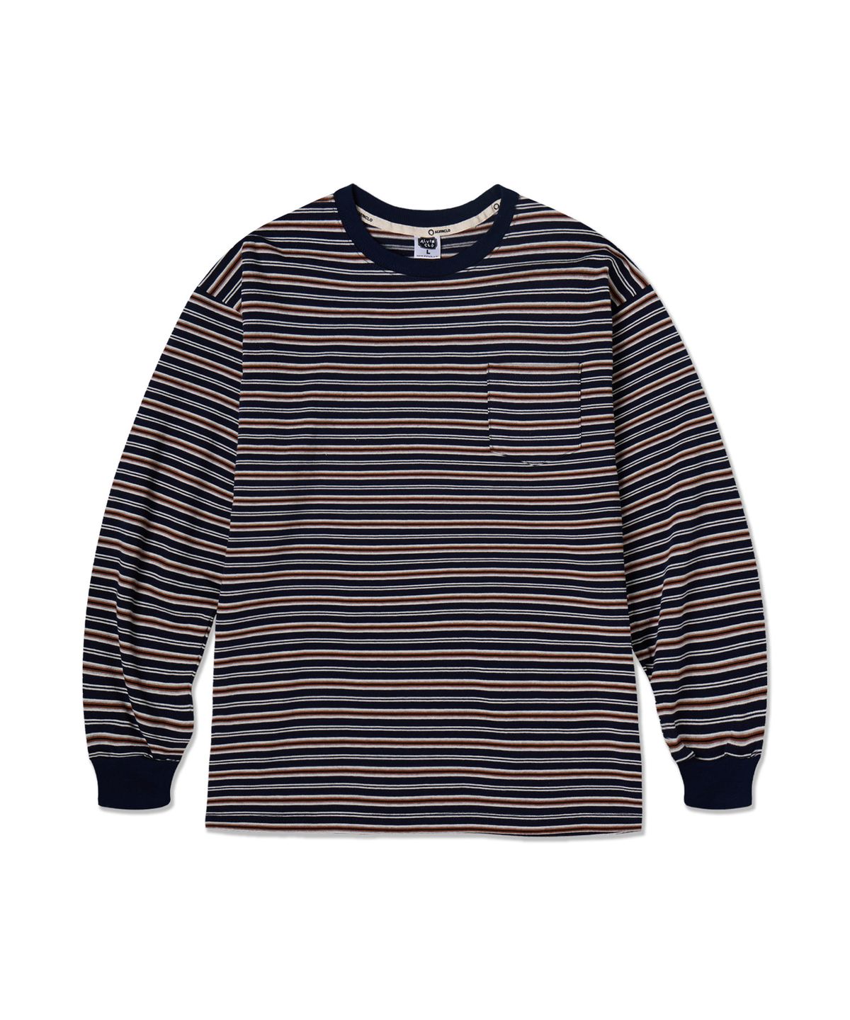앨빈클로(ALVINCLO) HENA 스트라이프 포켓 긴팔티셔츠 AVT949 (2 COLOR)