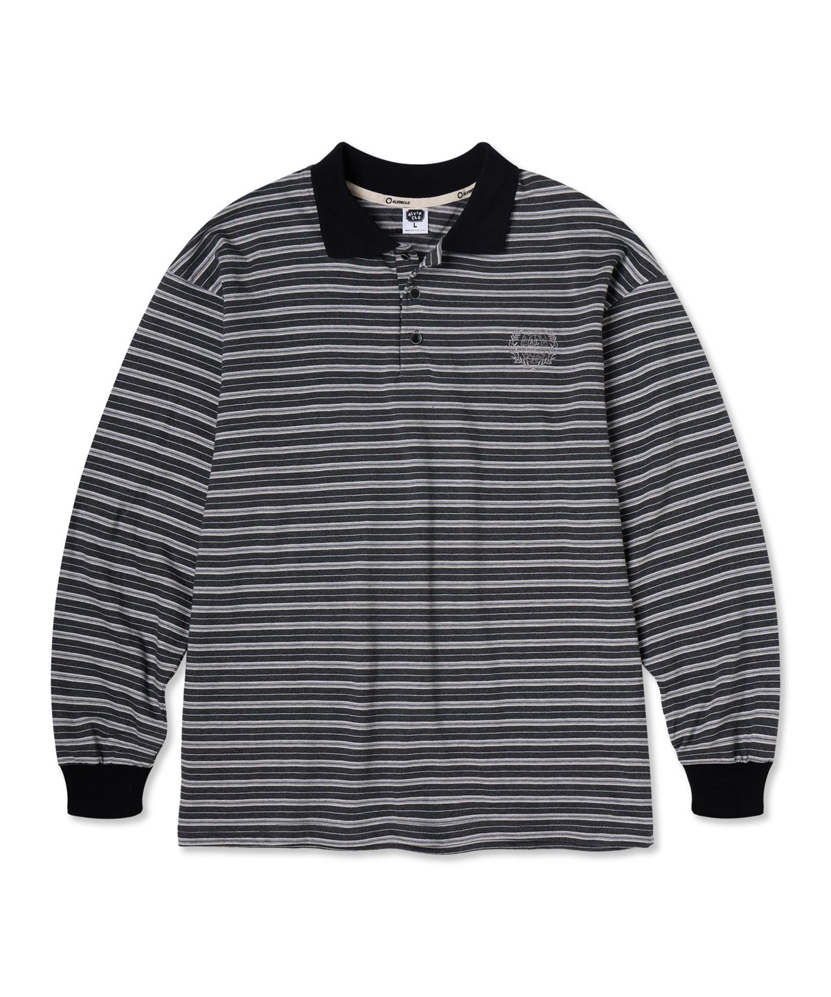 앨빈클로(ALVINCLO) HAZEL 3버튼 스트라이프 카라넥 긴팔티셔츠 AVT950 (2 COLOR)
