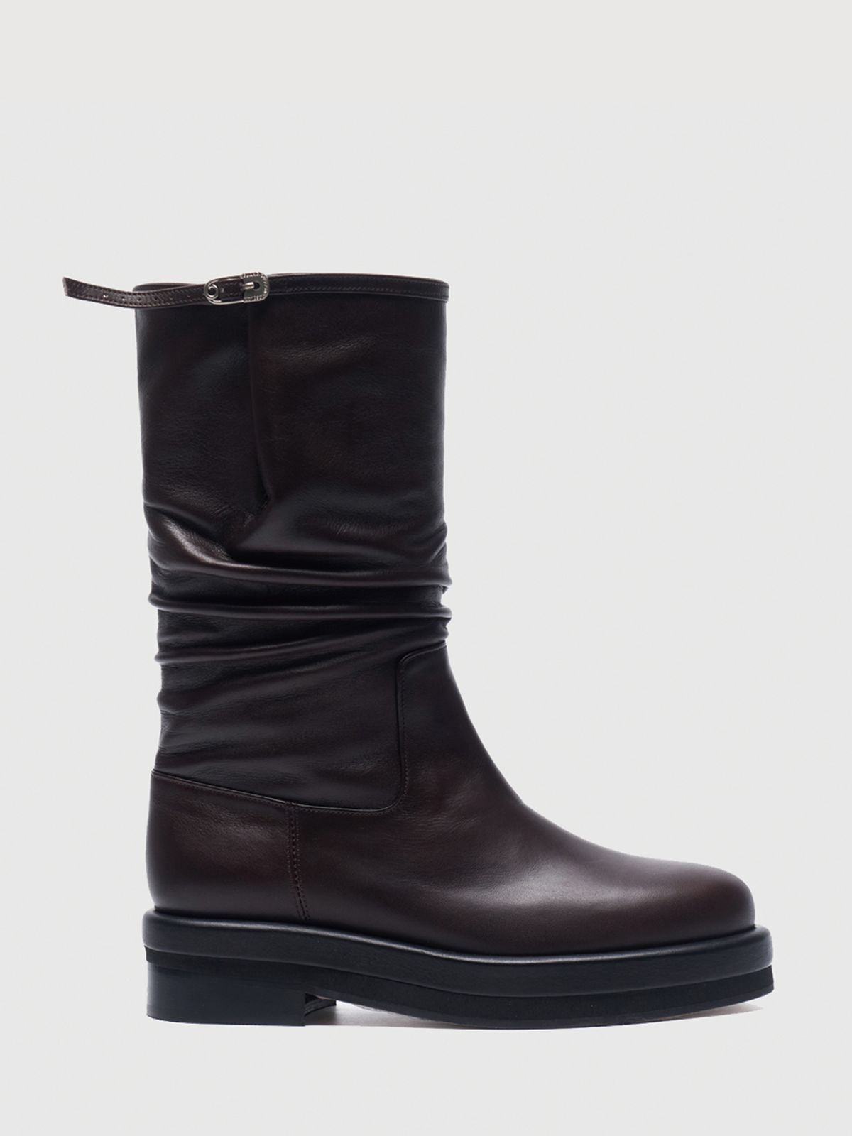 블랑토(BLANC TOE) STRAP MID BOOTS40 [F89-DARK BROWN]