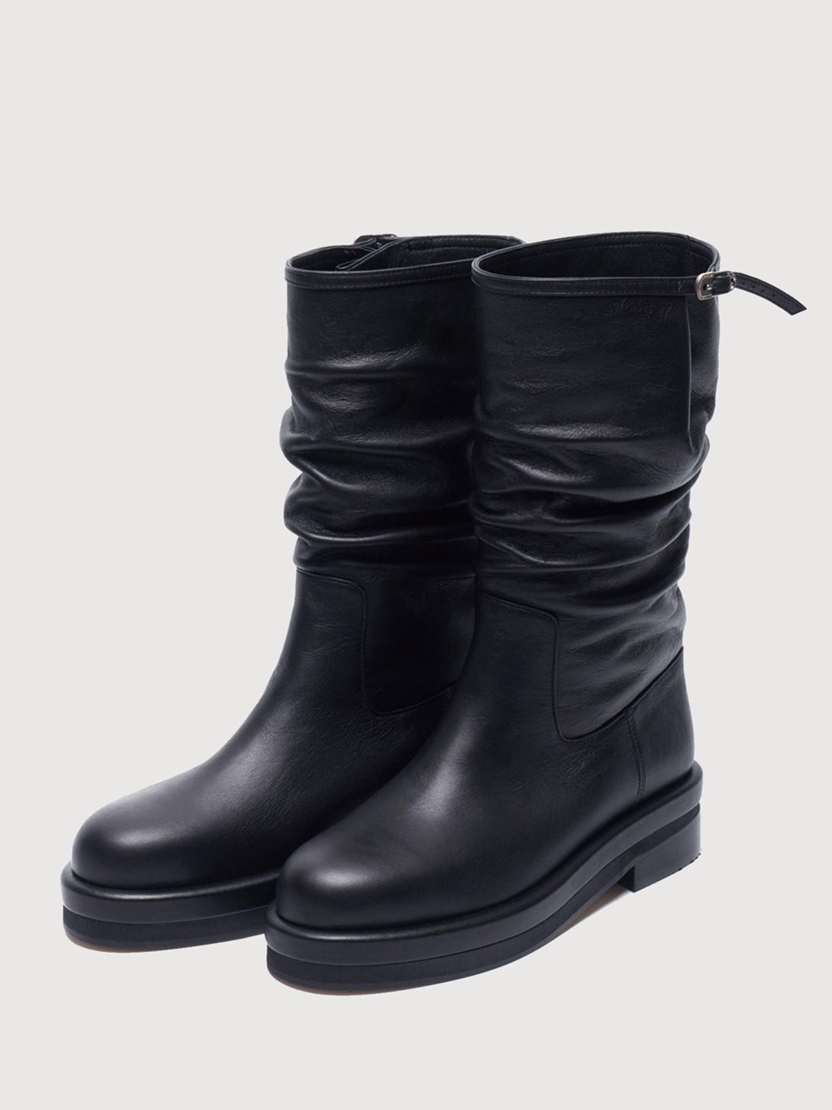 블랑토(BLANC TOE) STRAP MID BOOTS40 [F89-BLACK]