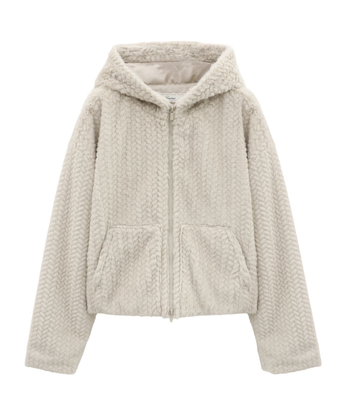 비바셔스(VIVACIOUS) Cocoon Braid Zip-Up BROWN