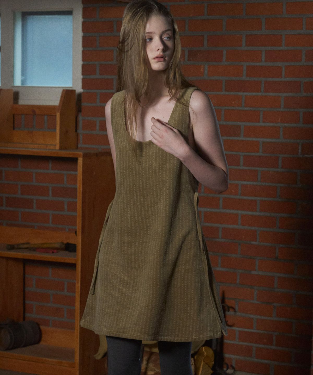 앤니즈(ANDNEEDS) Cole corduroy dress (khaki beige)