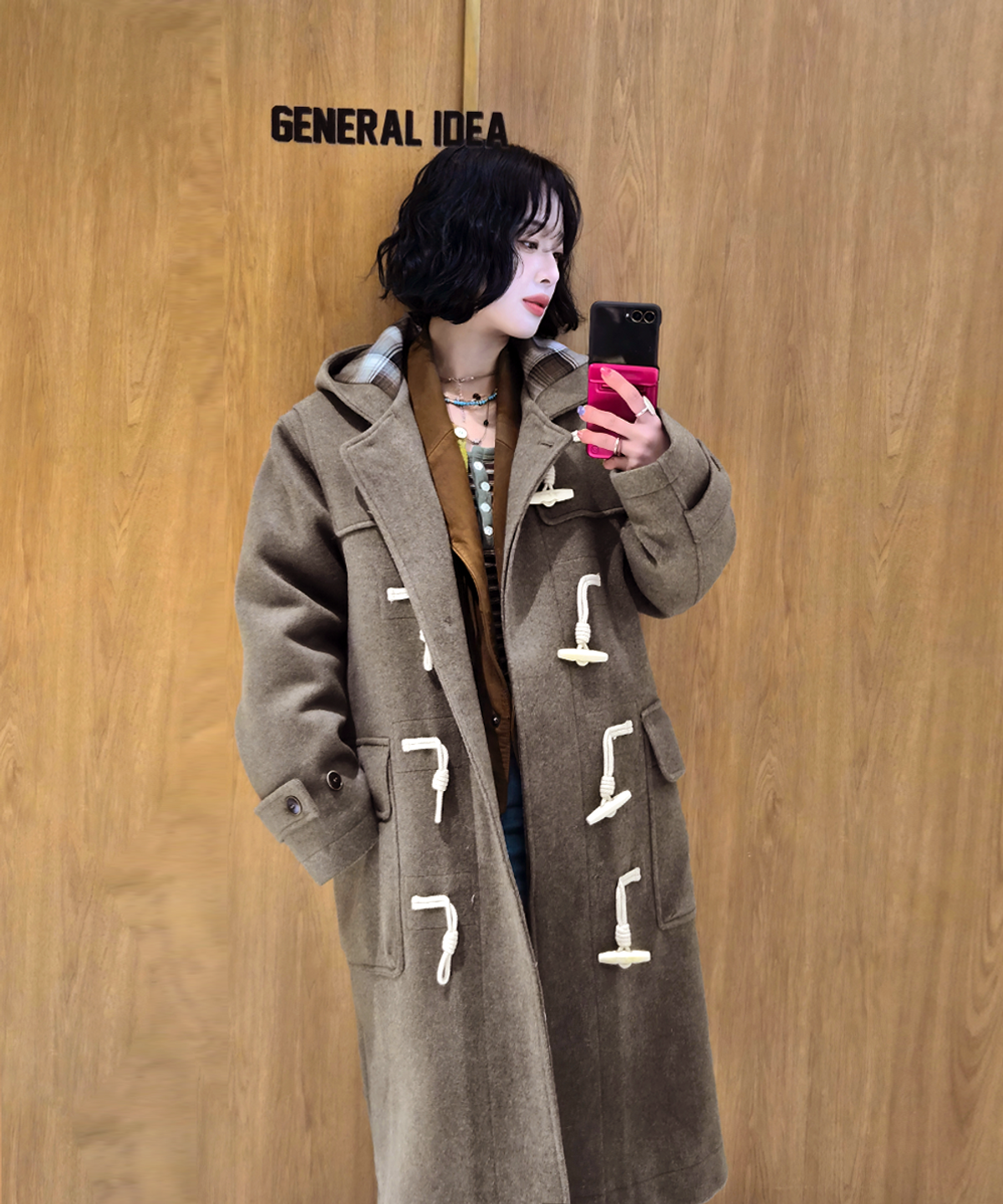 제너럴아이디어(GENERALIDEA) 울 블렌드 더플 롱코트 [MOCHA] / WBE4L10521