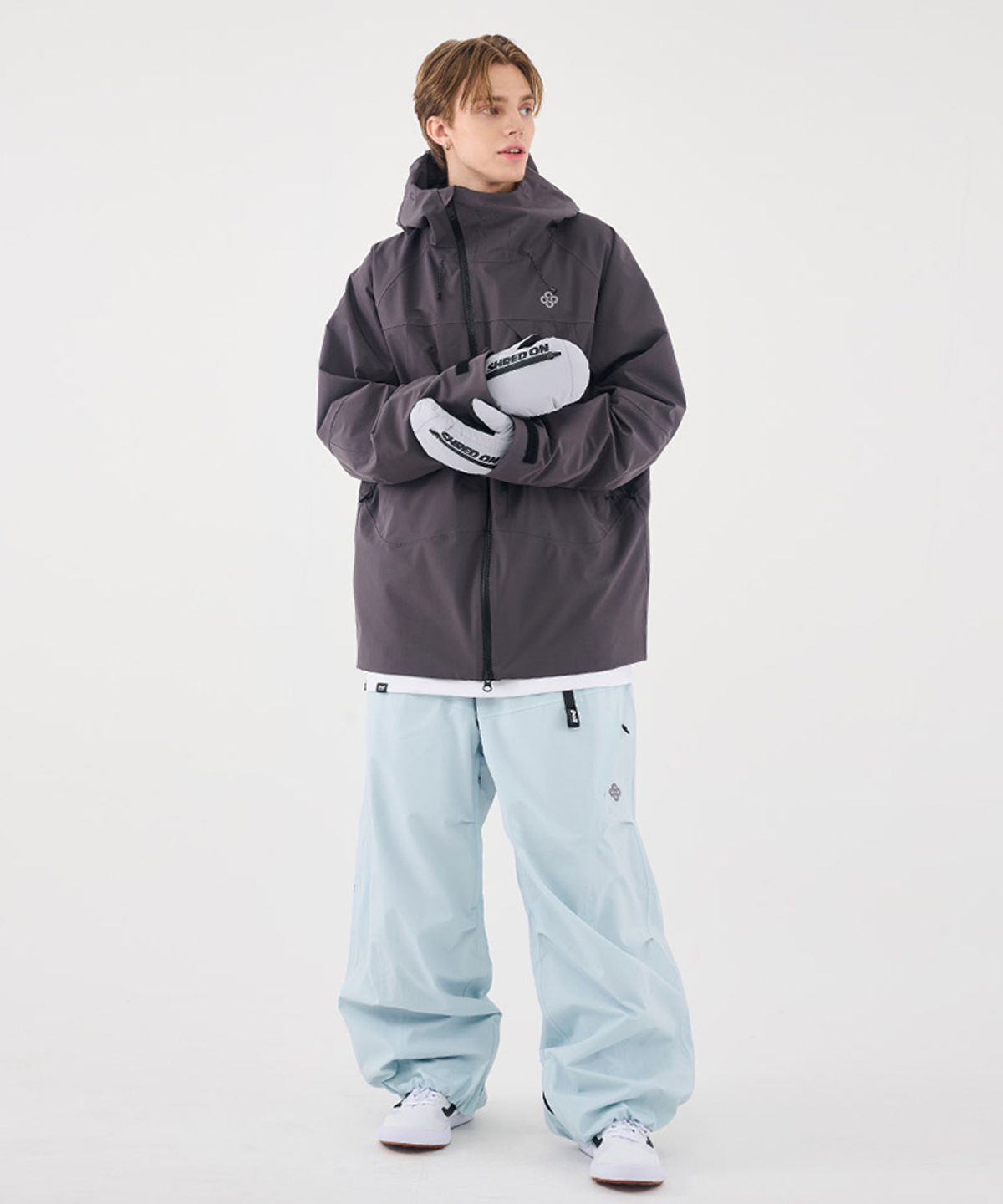 돌아우터웨어(DOLL OUTERWEAR) [보호대 내장] 2526 슈레드 온 레더 장갑 GRAY 남녀공용