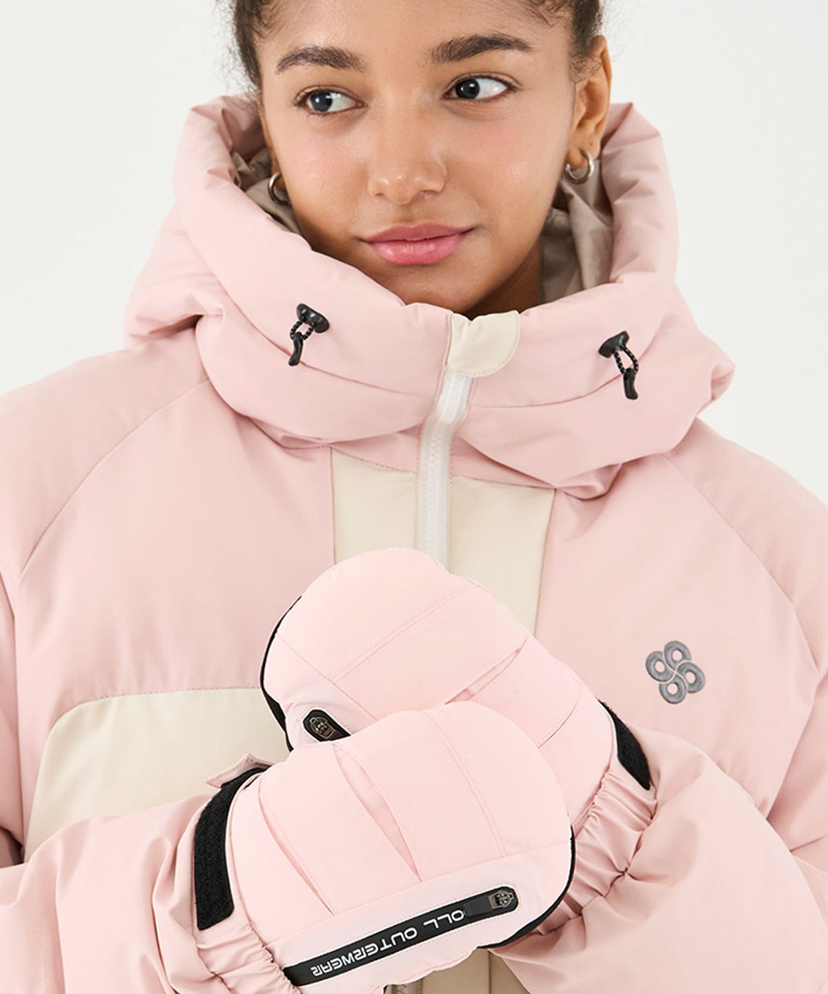 돌아우터웨어(DOLL OUTERWEAR) 2526 플로우 라인 레더 장갑 BABY PINK 남녀공용