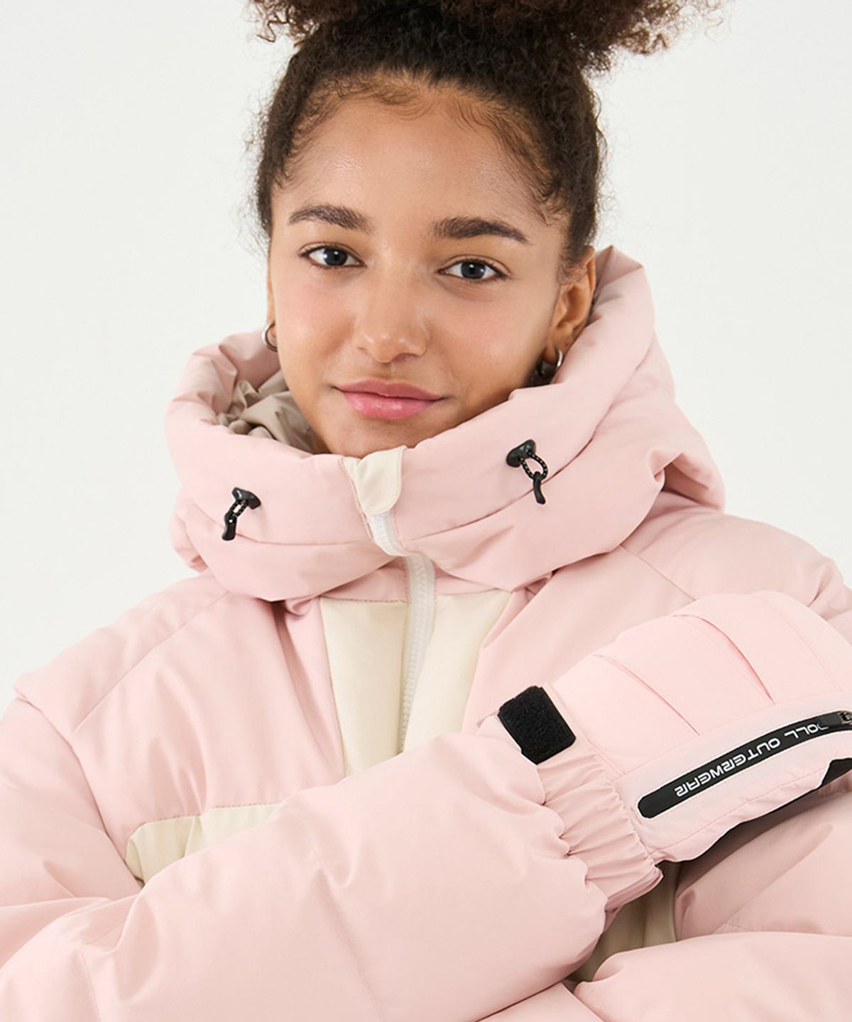 돌아우터웨어(DOLL OUTERWEAR) 2526 플로우 라인 레더 장갑 BABY PINK 남녀공용