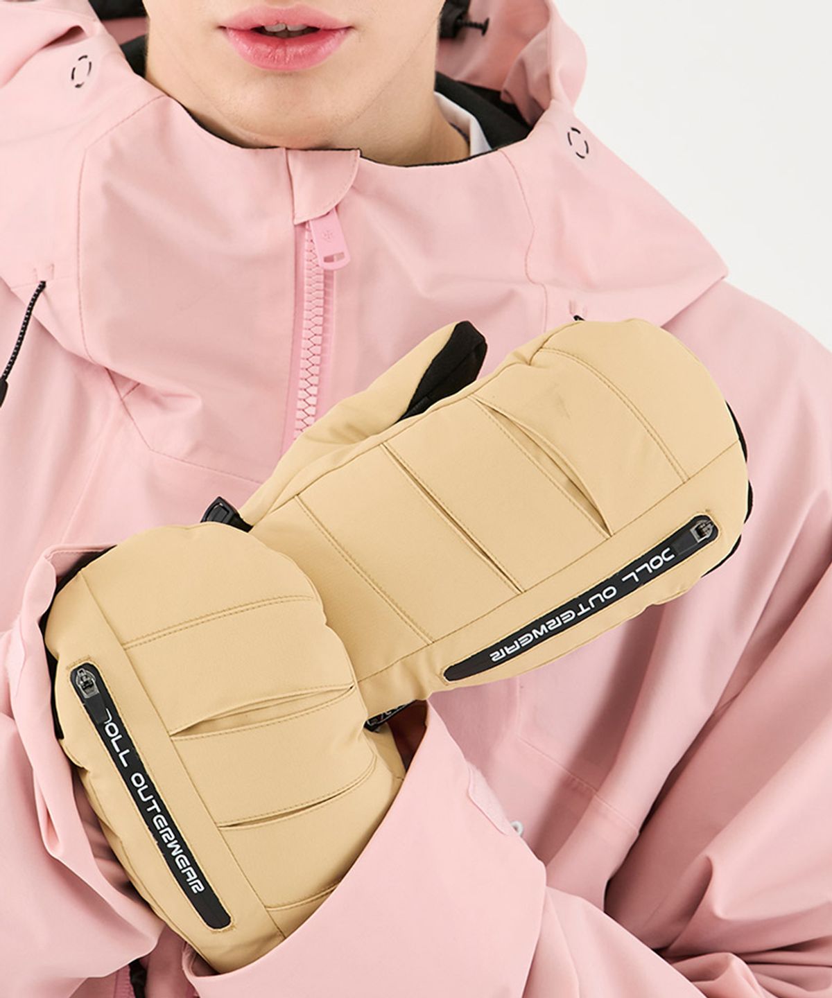 돌아우터웨어(DOLL OUTERWEAR) 2526 플로우 라인 레더 장갑 BEIGE 남녀공용