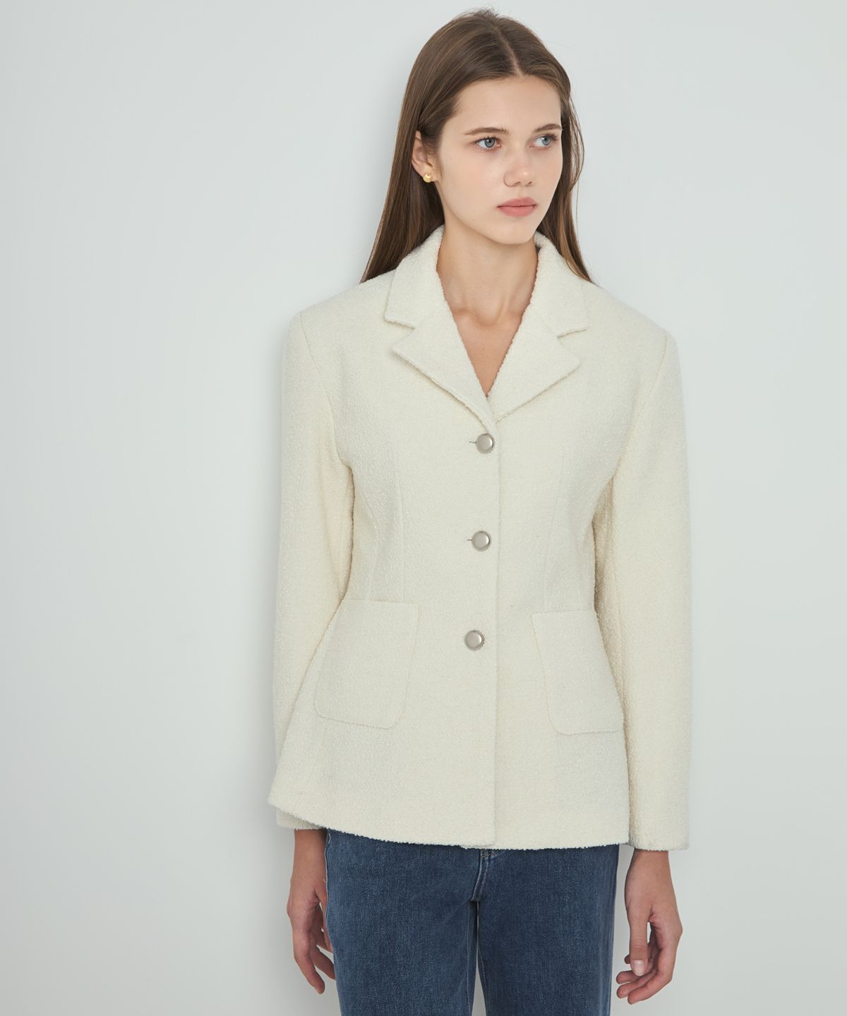 누토프(NUTOFFE) Poin Tweed Jacket_Ivory