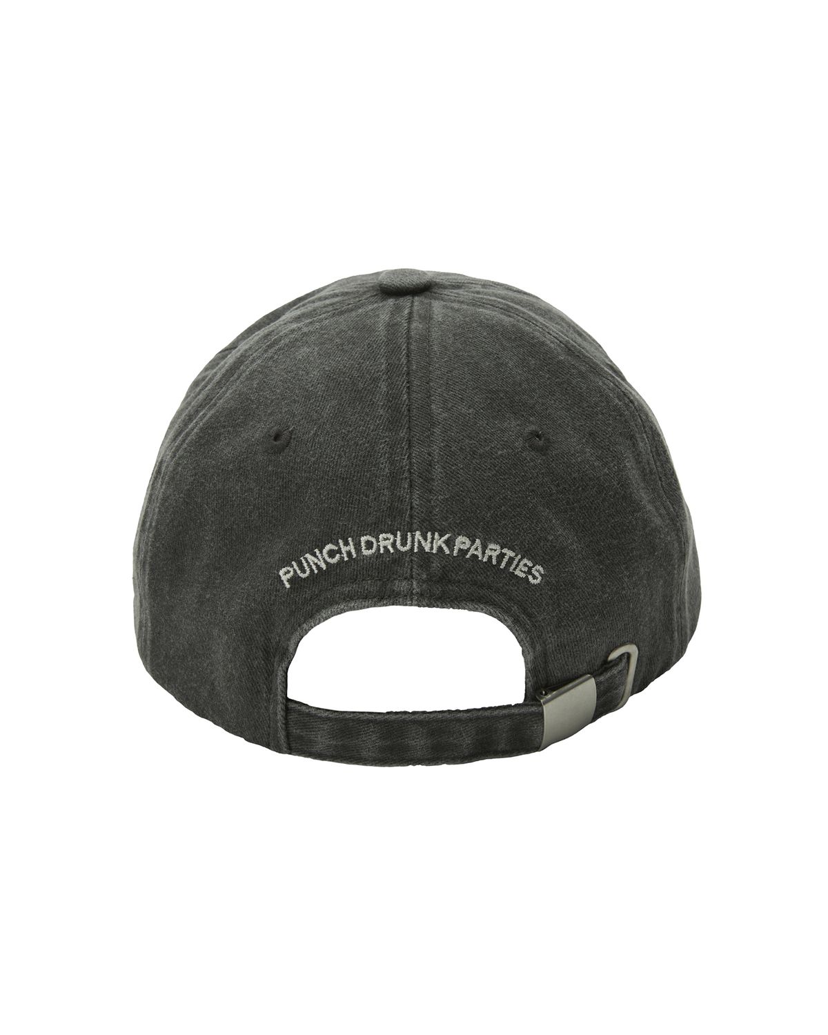 펀치드렁크파티즈(PUNCH DRUNK PARTIES) Circle Logo Washed Ball Cap (CHARCOAL)