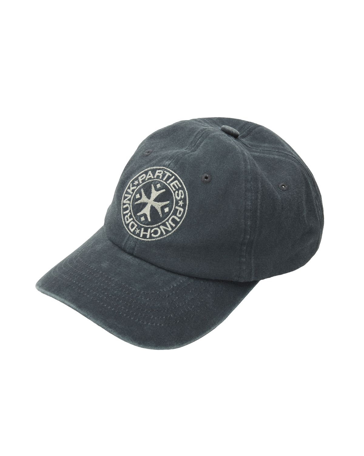 펀치드렁크파티즈(PUNCH DRUNK PARTIES) Circle Logo Washed Ball Cap (NAVY)