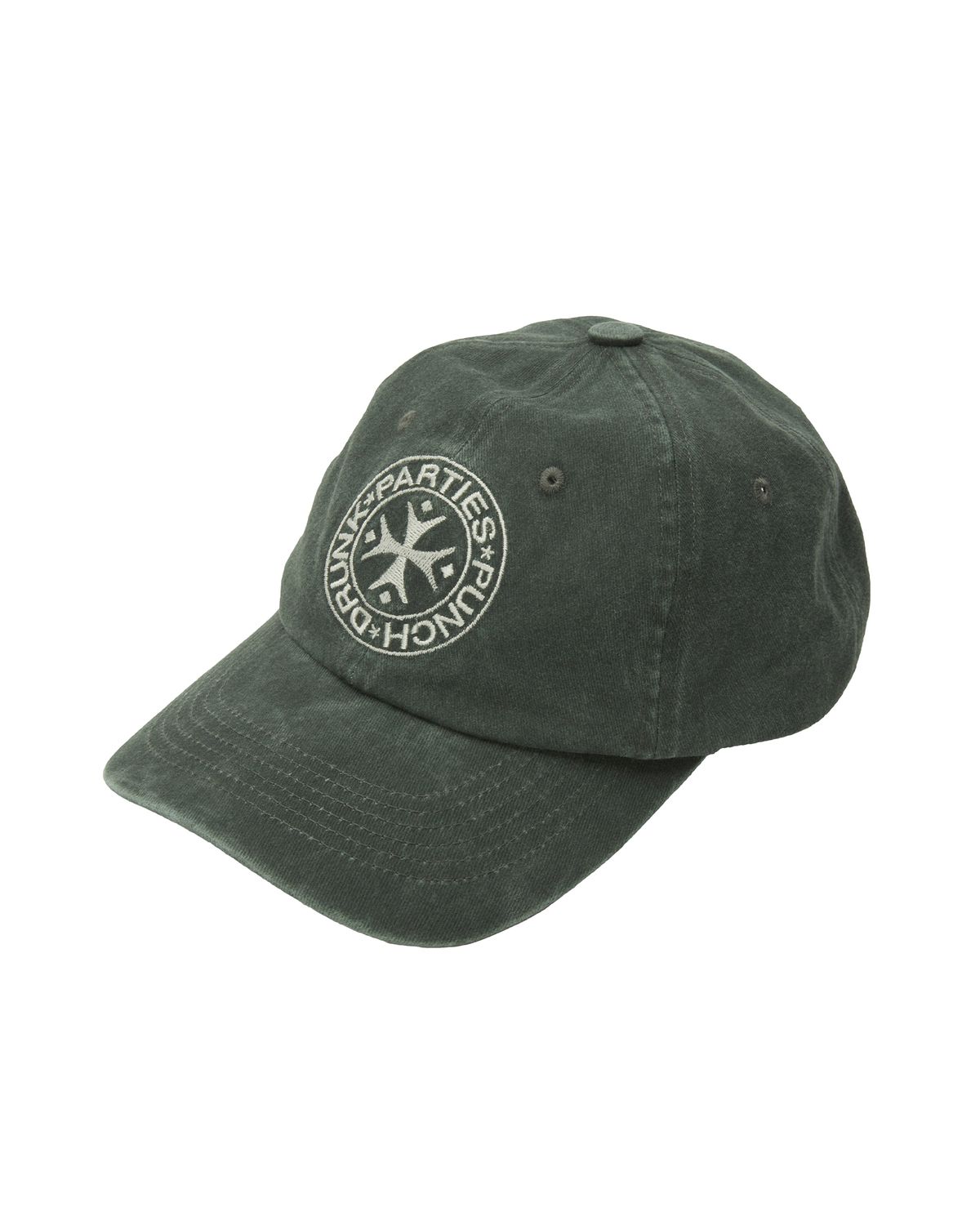 펀치드렁크파티즈(PUNCH DRUNK PARTIES) Circle Logo Washed Ball Cap (GREEN)