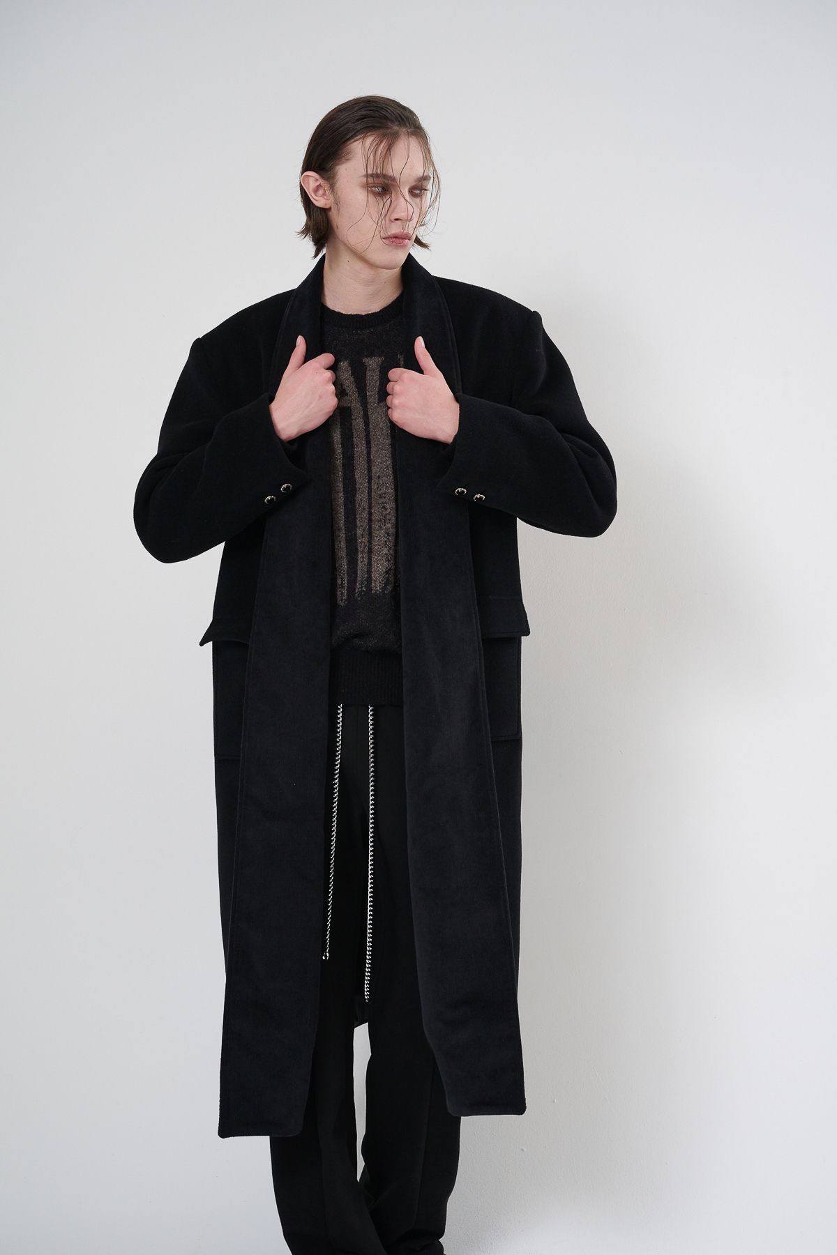 뉴이 뉴욕(NUYH NEWYORK) [PRET A PORTER] DUALITY MOHAIR KNIT (BLACK)