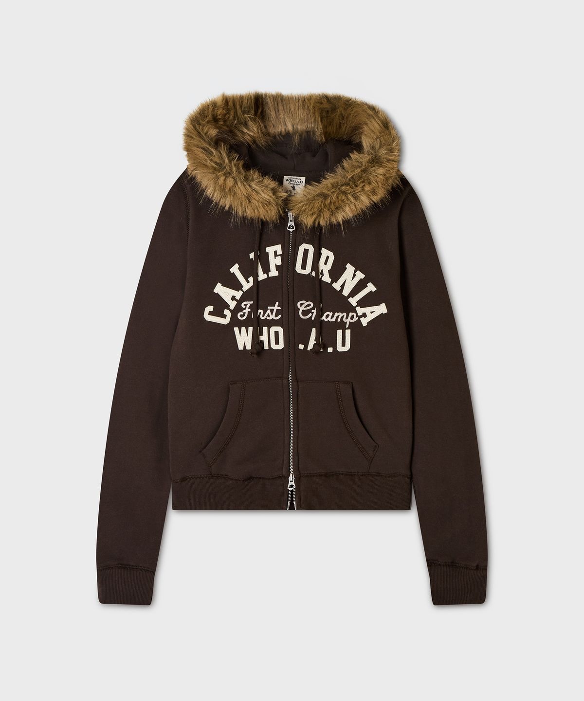 후아유(WHO.A.U) Slim Fur-Trimmed Hood Zip-up(F) / WHMZG4V23F