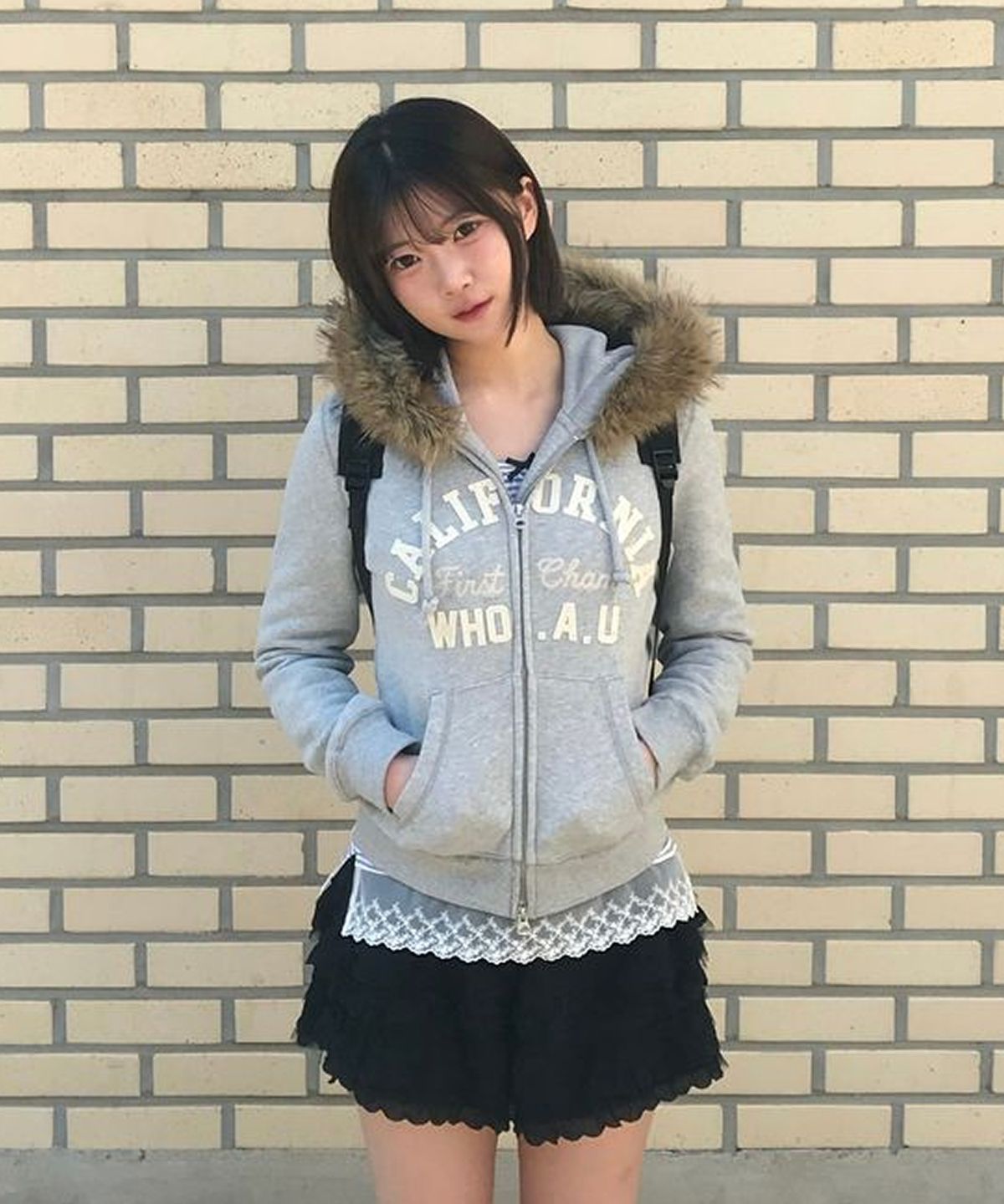 후아유(WHO.A.U) Slim Fur-Trimmed Hood Zip-up(F) / WHMZG4V23F