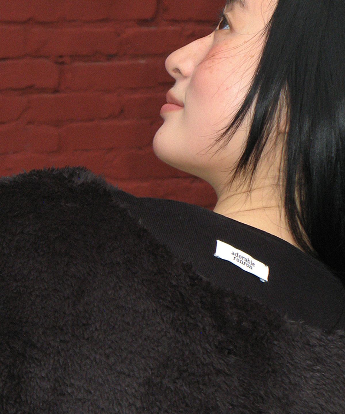 론론(RONRON) FUR REVERSIBLE QUILTING MUFFLER JUMPER SET BLACK