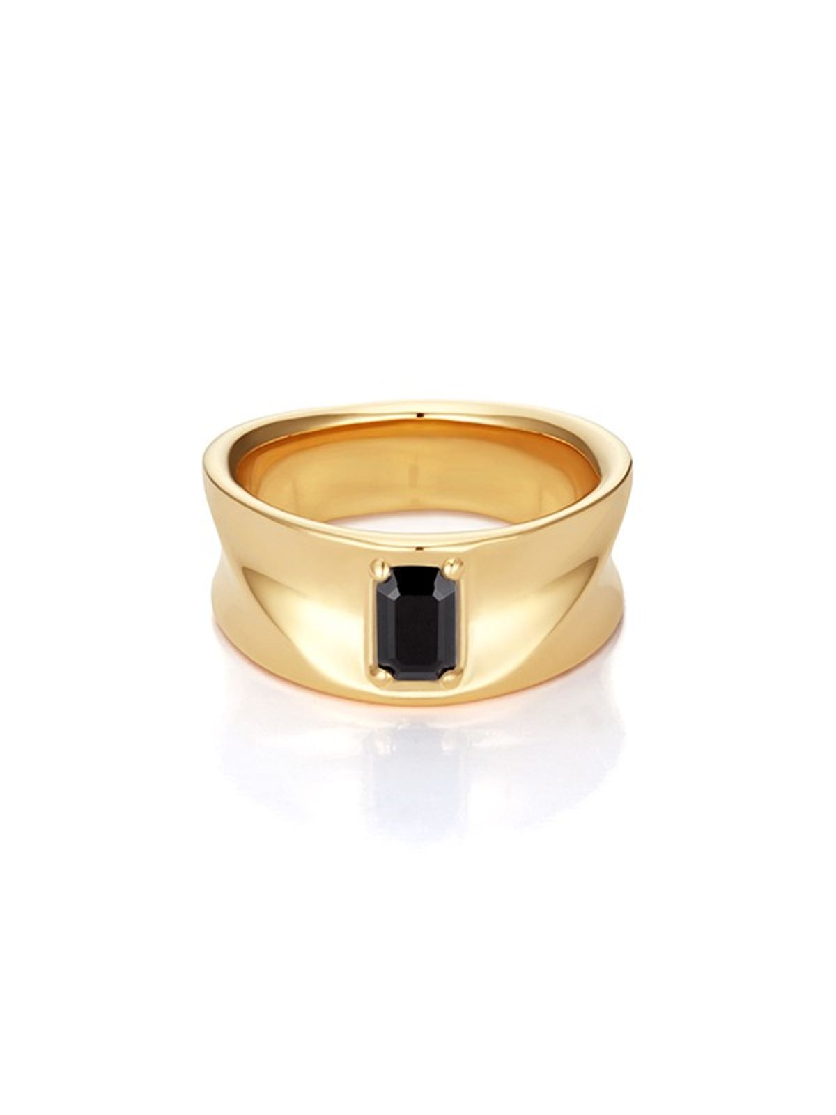 플릿(FLIT) SAND DUNE STONE RING (ONYX) - GOLD