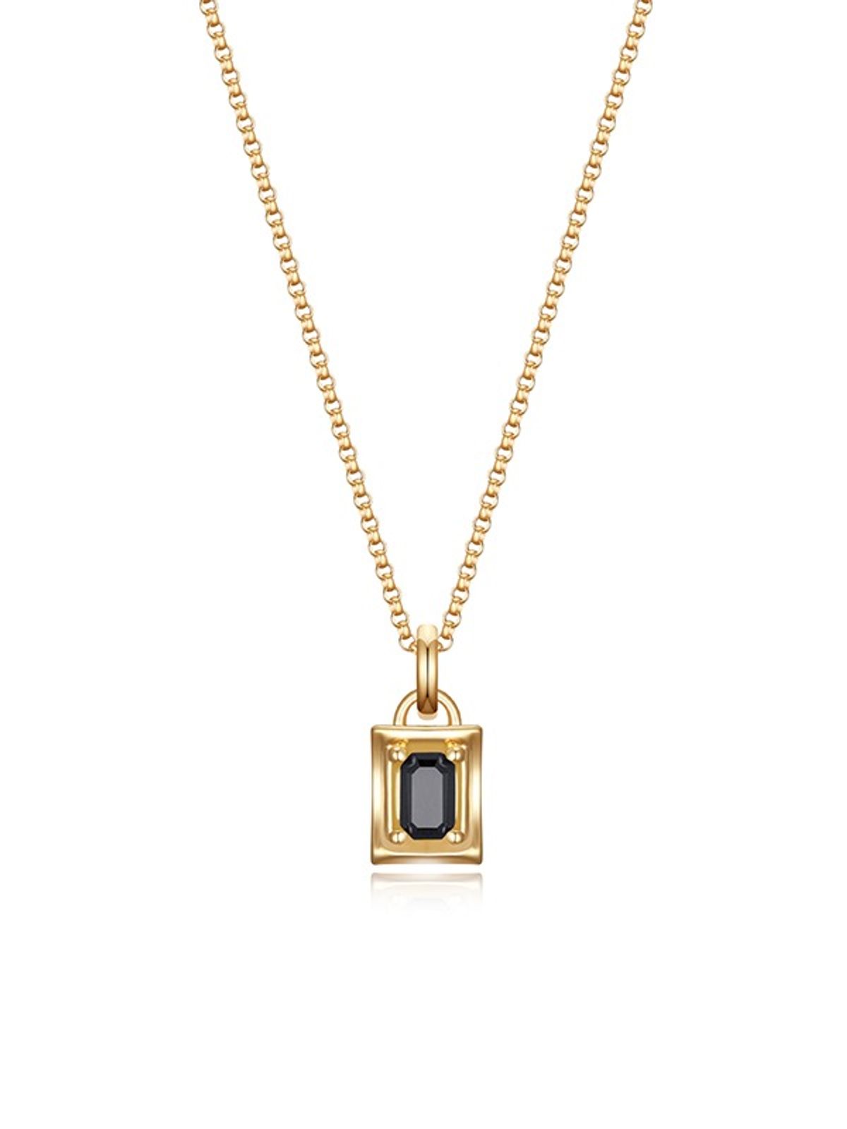 플릿(FLIT) SAND DUNE STONE NECKLACE (ONYX) - GOLD