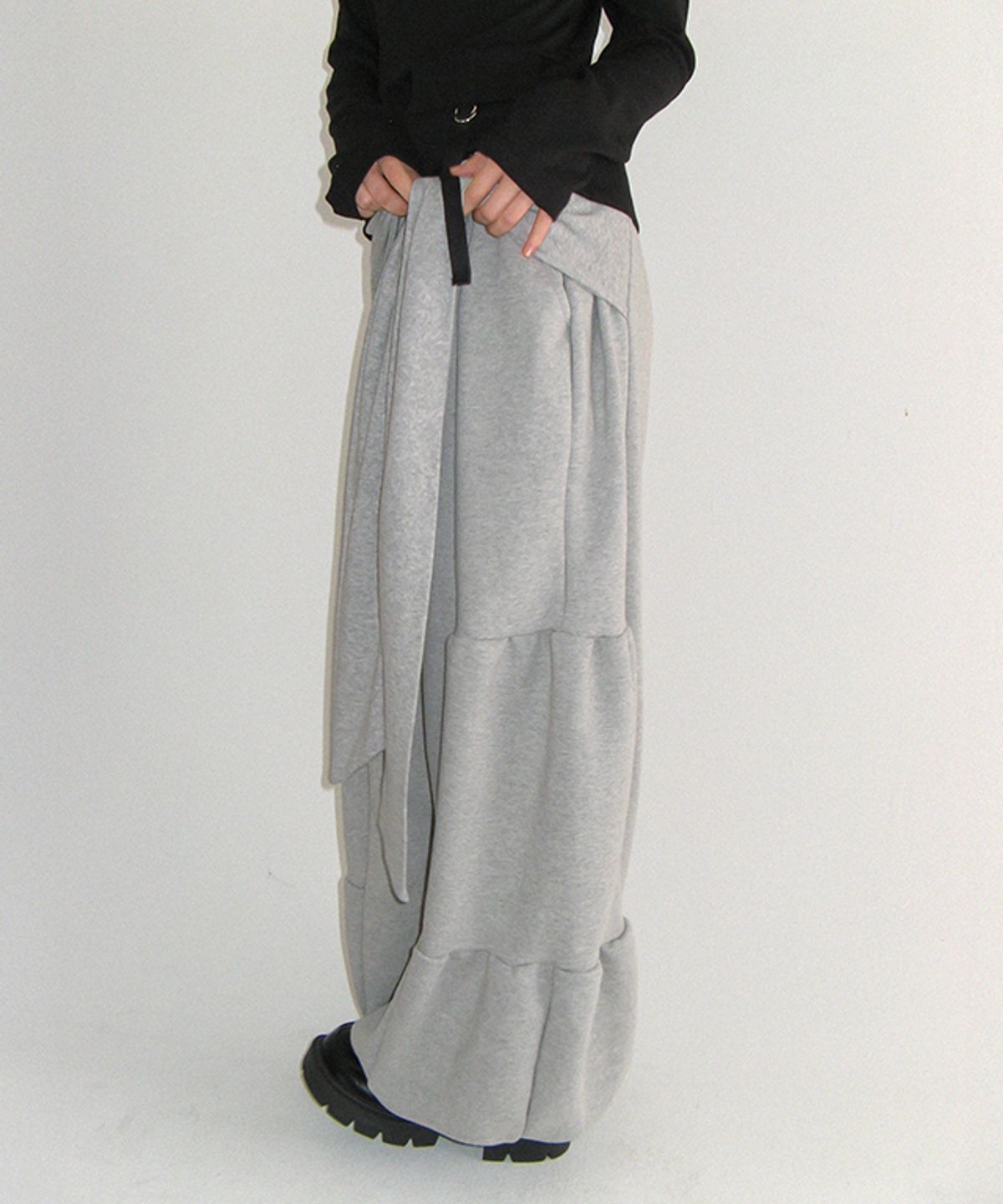 론론(RONRON) WRAP SHIRRING BALLOON JOGGER PANTS GREY