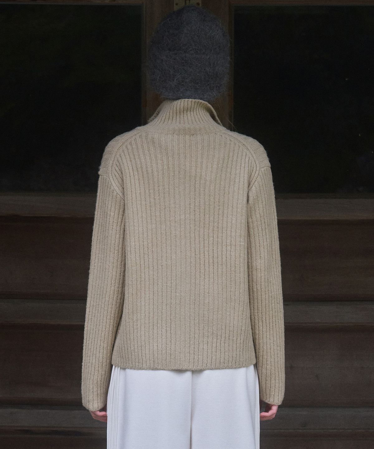 앤니즈(ANDNEEDS) Grinch pola zip-up knit (oatmeal)