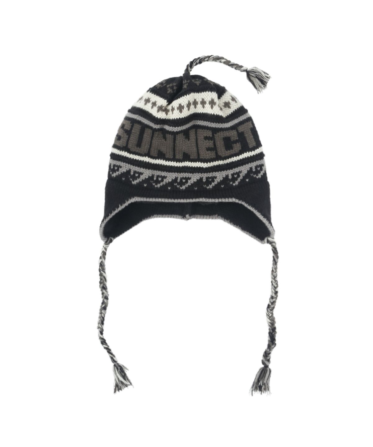 써넥트(SUNNECT) Jacquard Tassel Beanie - Black