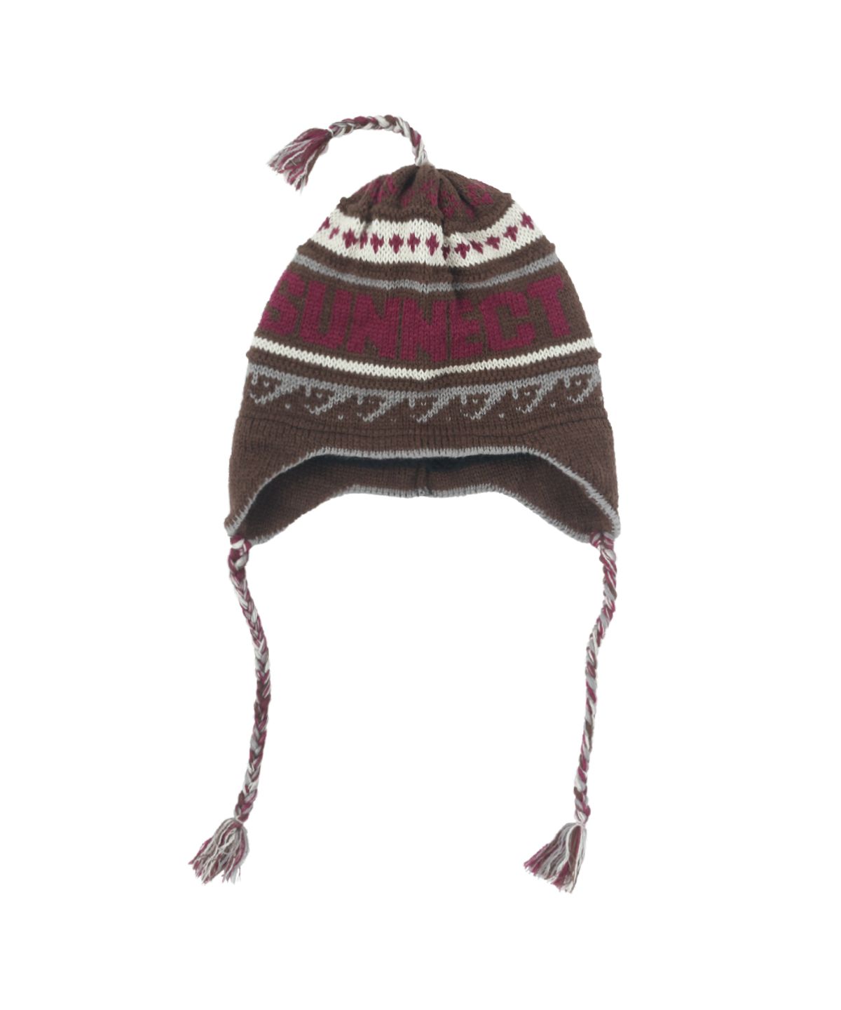 써넥트(SUNNECT) Jacquard Tassel Beanie - Brown