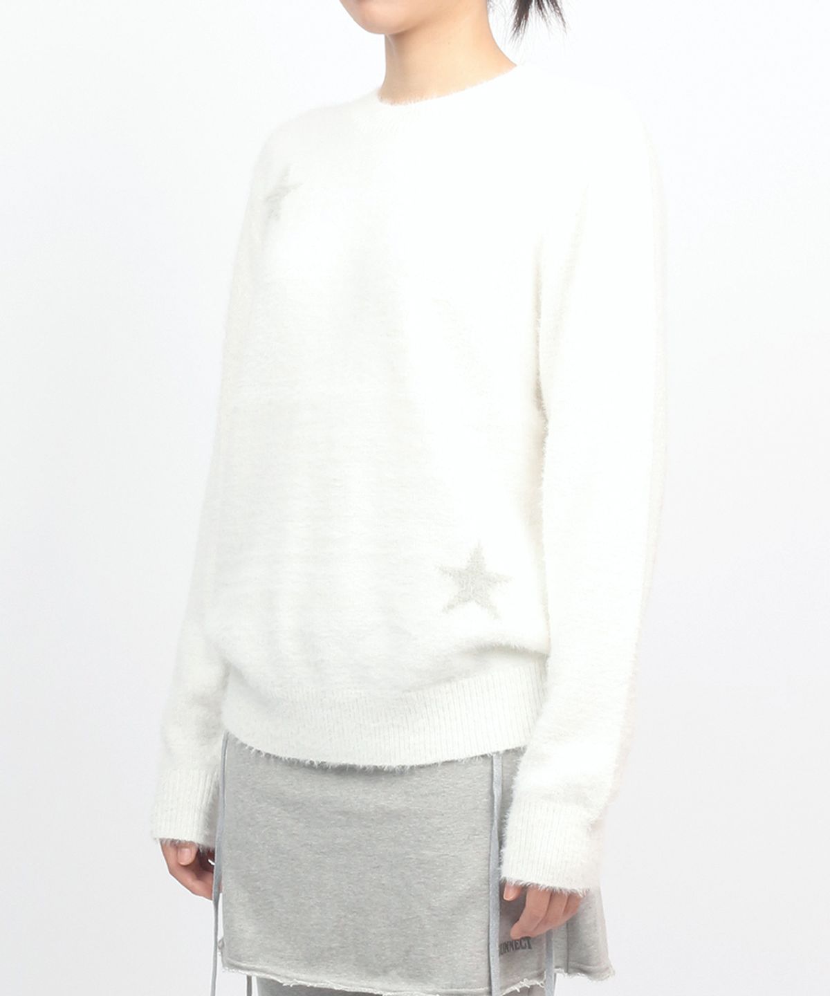 써넥트(SUNNECT) Stars Shaggy Sweater - Natural