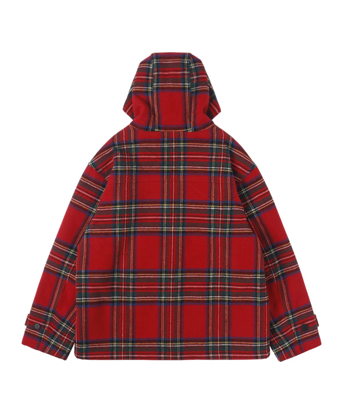 써넥트(SUNNECT) Tartan Hooded Coat - Red