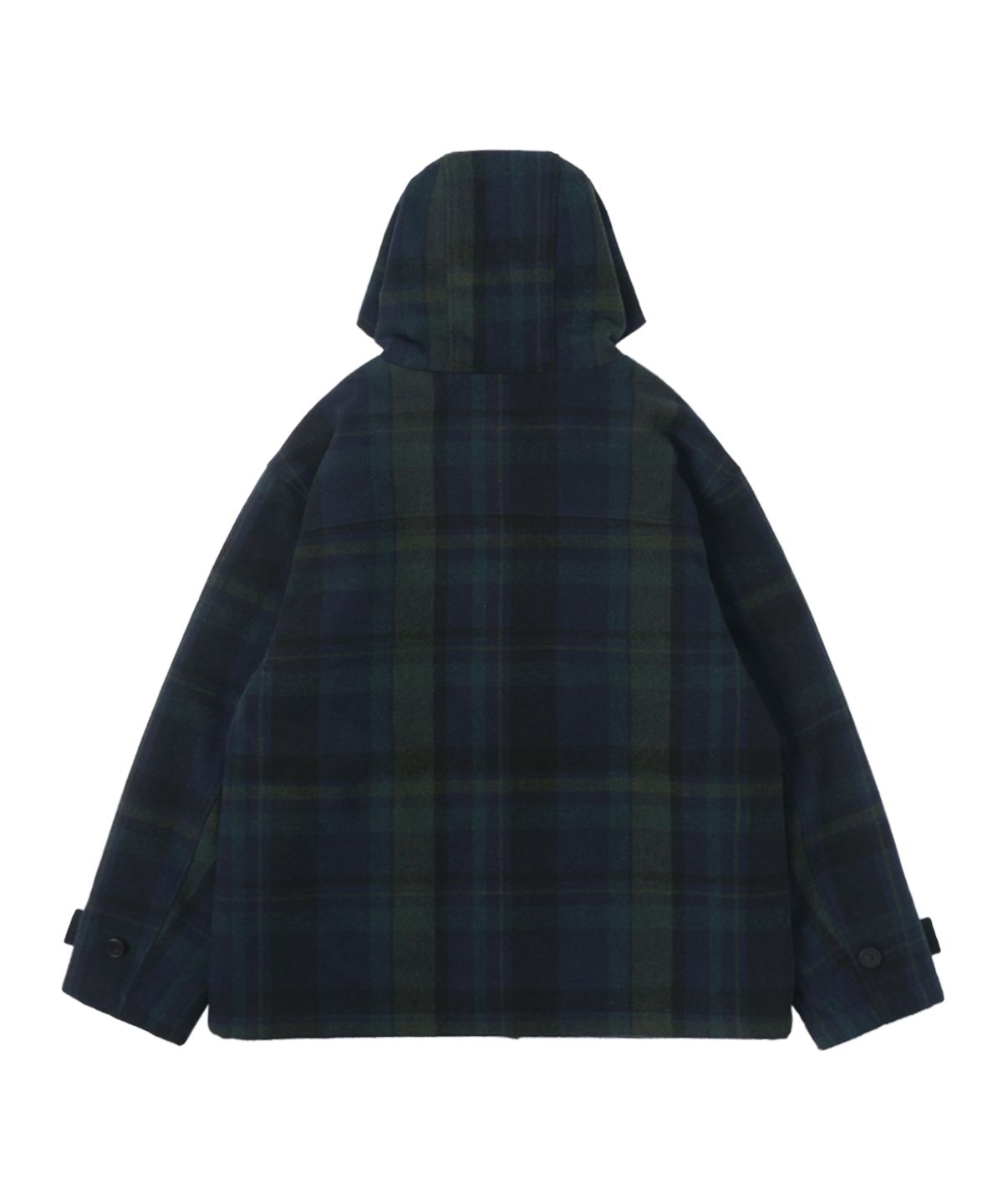 써넥트(SUNNECT) Tartan Hooded Coat - Navy
