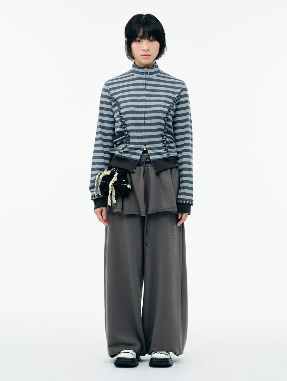 musshu@さん専用 MUSINSA公式 | TUOMIO DOUBLE WAIST SKIRT SWEATPANTS [CHARCOAL]