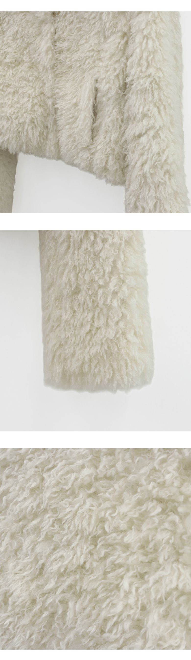 MUSINSA | VIVACIOUS Collar Teddy Fur Jacket IVORY