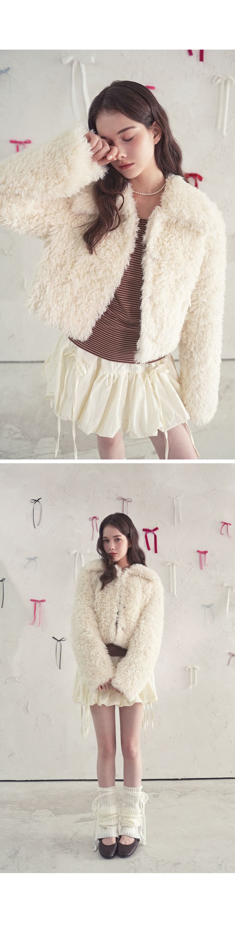 MUSINSA公式 | VIVACIOUS Collar Teddy Fur Jacket IVORY