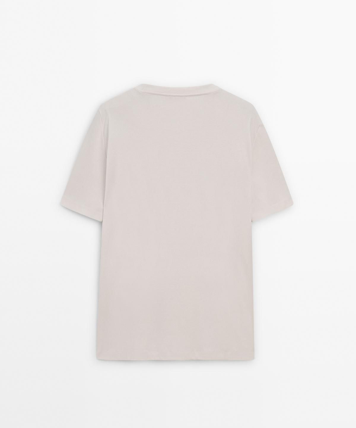 마시모두띠(MASSIMO DUTTI) 100% 머서라이즈 코튼 티셔츠