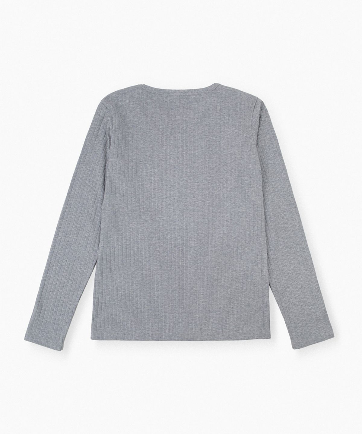 레뷰라(REVURA) REVE COTTON MODAL RIBBED HENLEY SHIRTS - GRAY