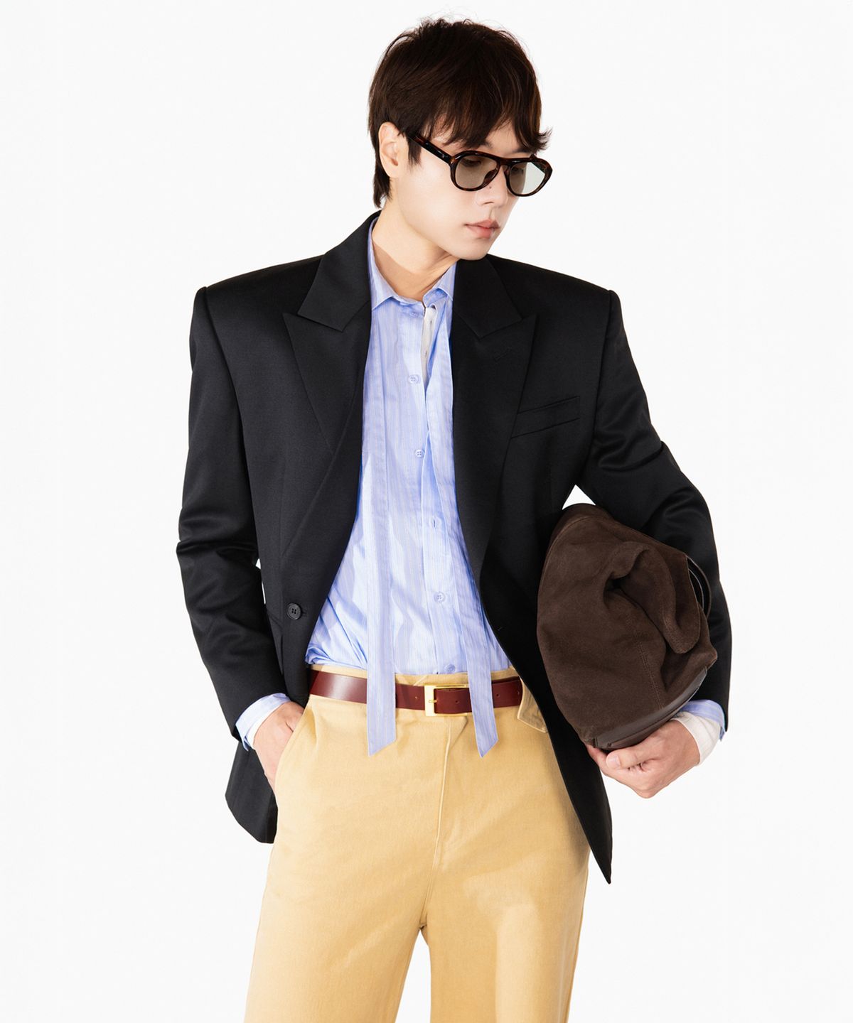 레뷰라(REVURA) BRILLER PIN STRIPE SHIRTS - SKYBLUE