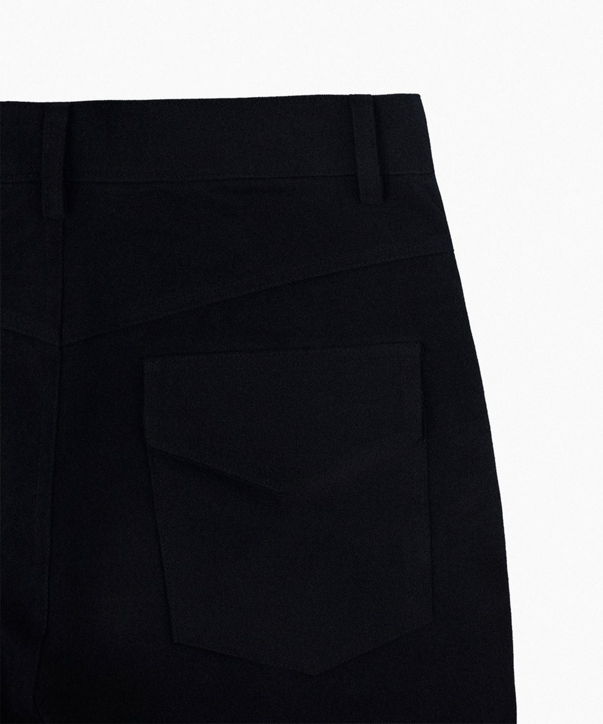 레뷰라(REVURA) DROIT FLARED BELL BOTTOM CHINO PANTS - BLACK