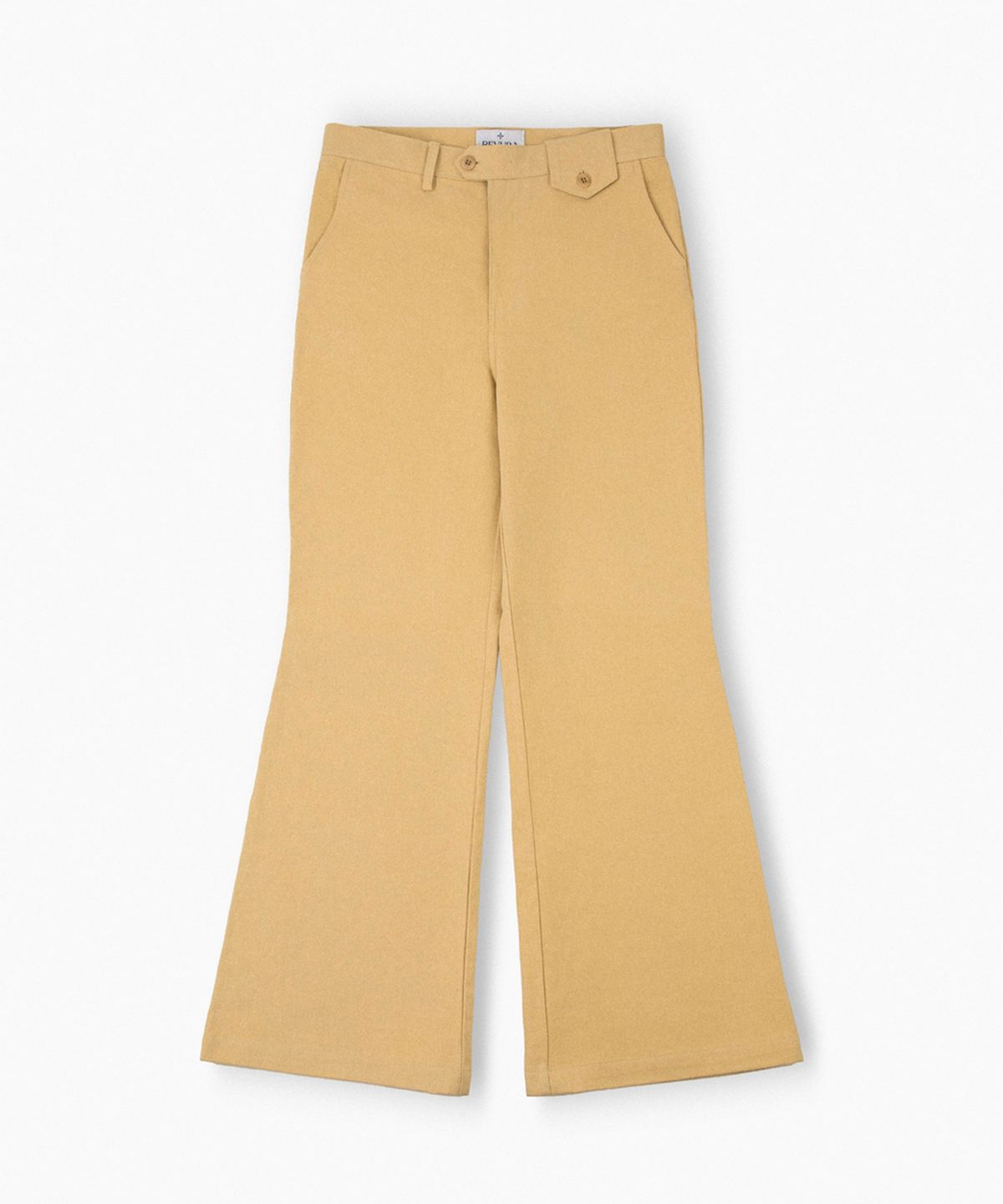 레뷰라(REVURA) DROIT FLARED BELL BOTTOM CHINO PANTS - BEIGE