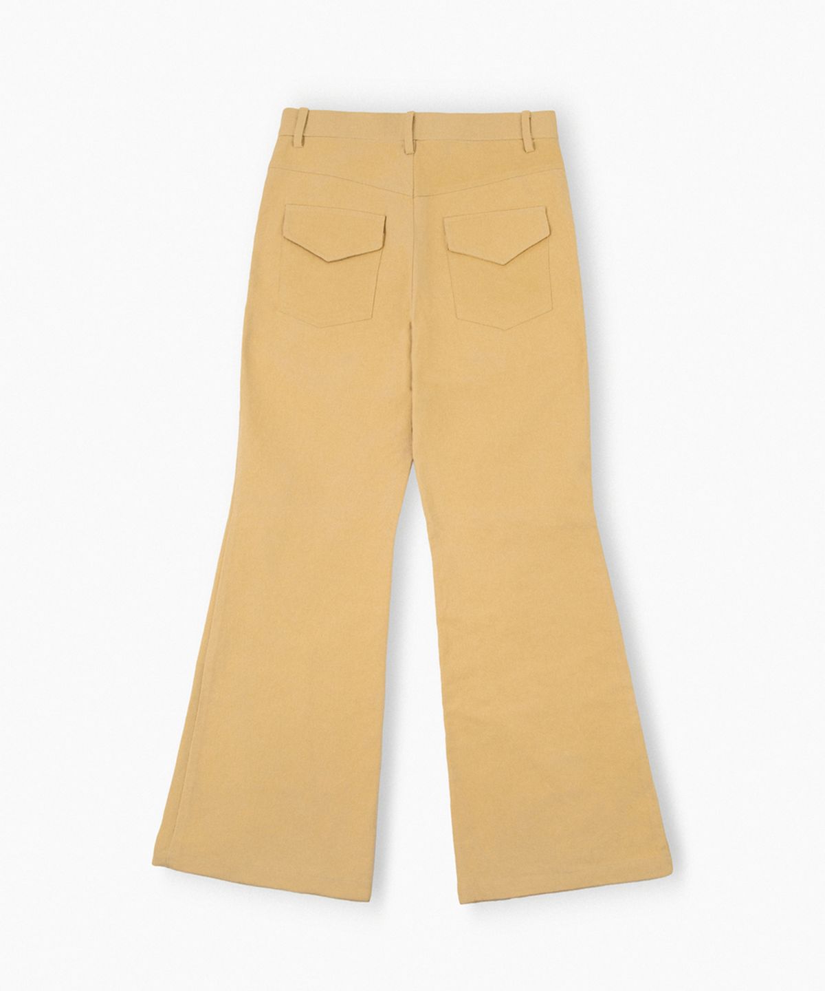 레뷰라(REVURA) DROIT FLARED BELL BOTTOM CHINO PANTS - BEIGE
