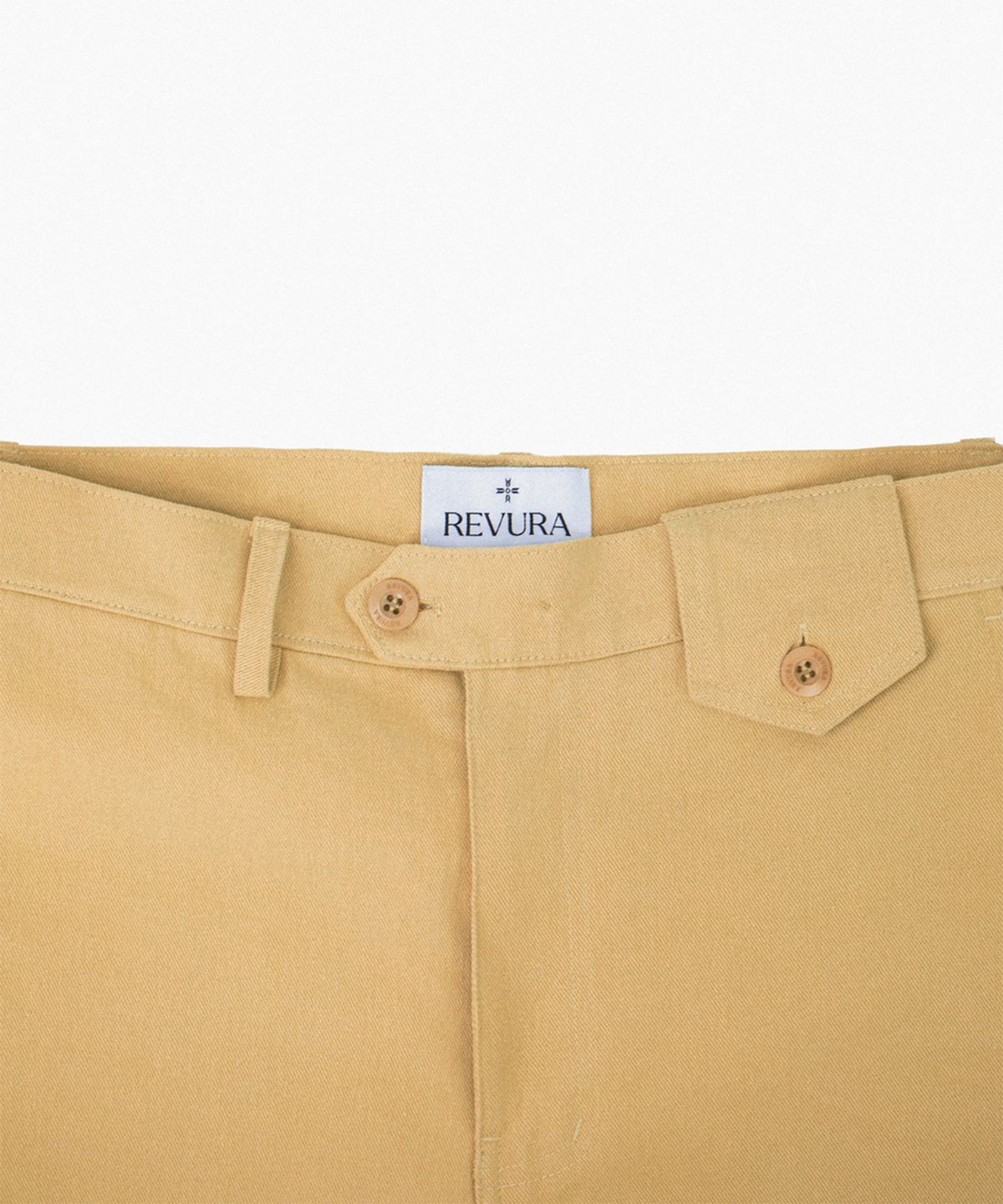 레뷰라(REVURA) DROIT FLARED BELL BOTTOM CHINO PANTS - BEIGE