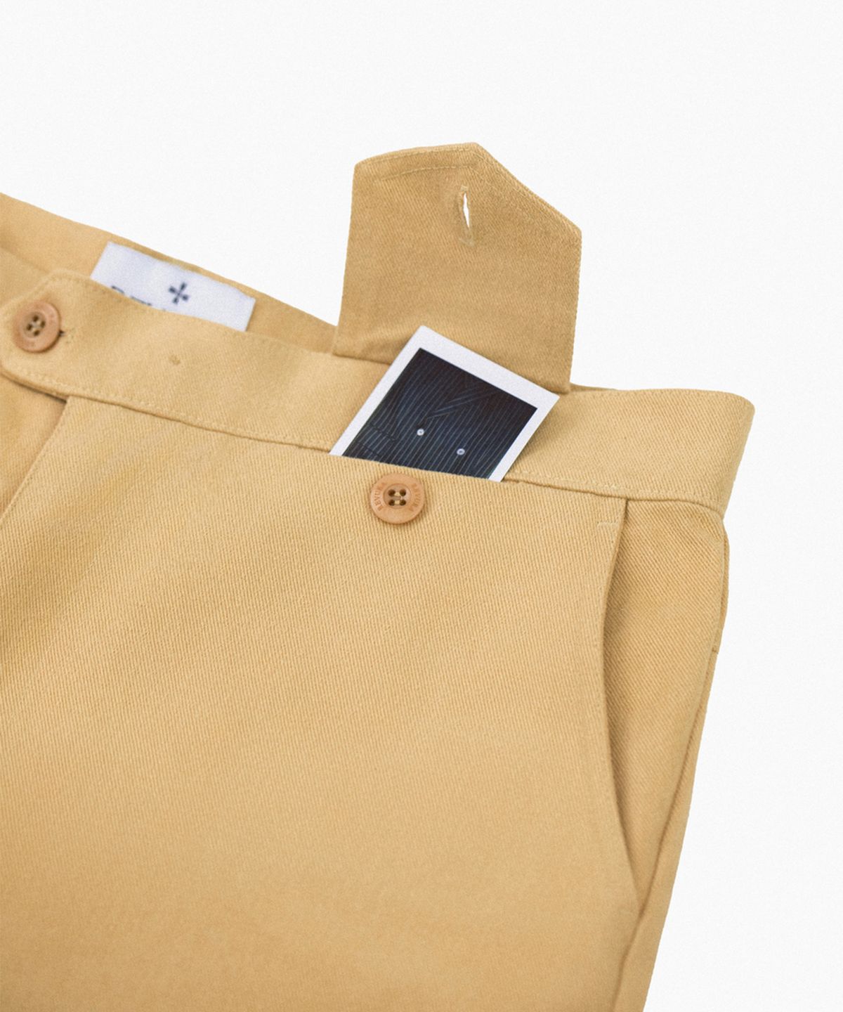레뷰라(REVURA) DROIT FLARED BELL BOTTOM CHINO PANTS - BEIGE