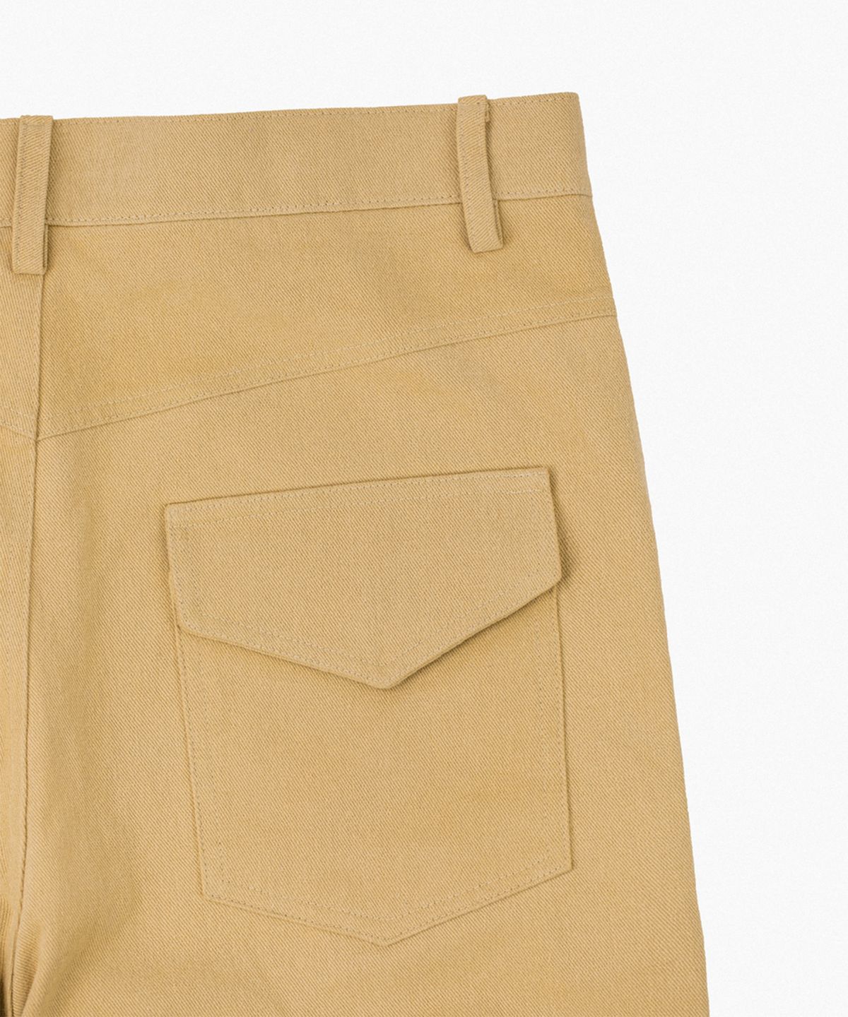 레뷰라(REVURA) DROIT FLARED BELL BOTTOM CHINO PANTS - BEIGE