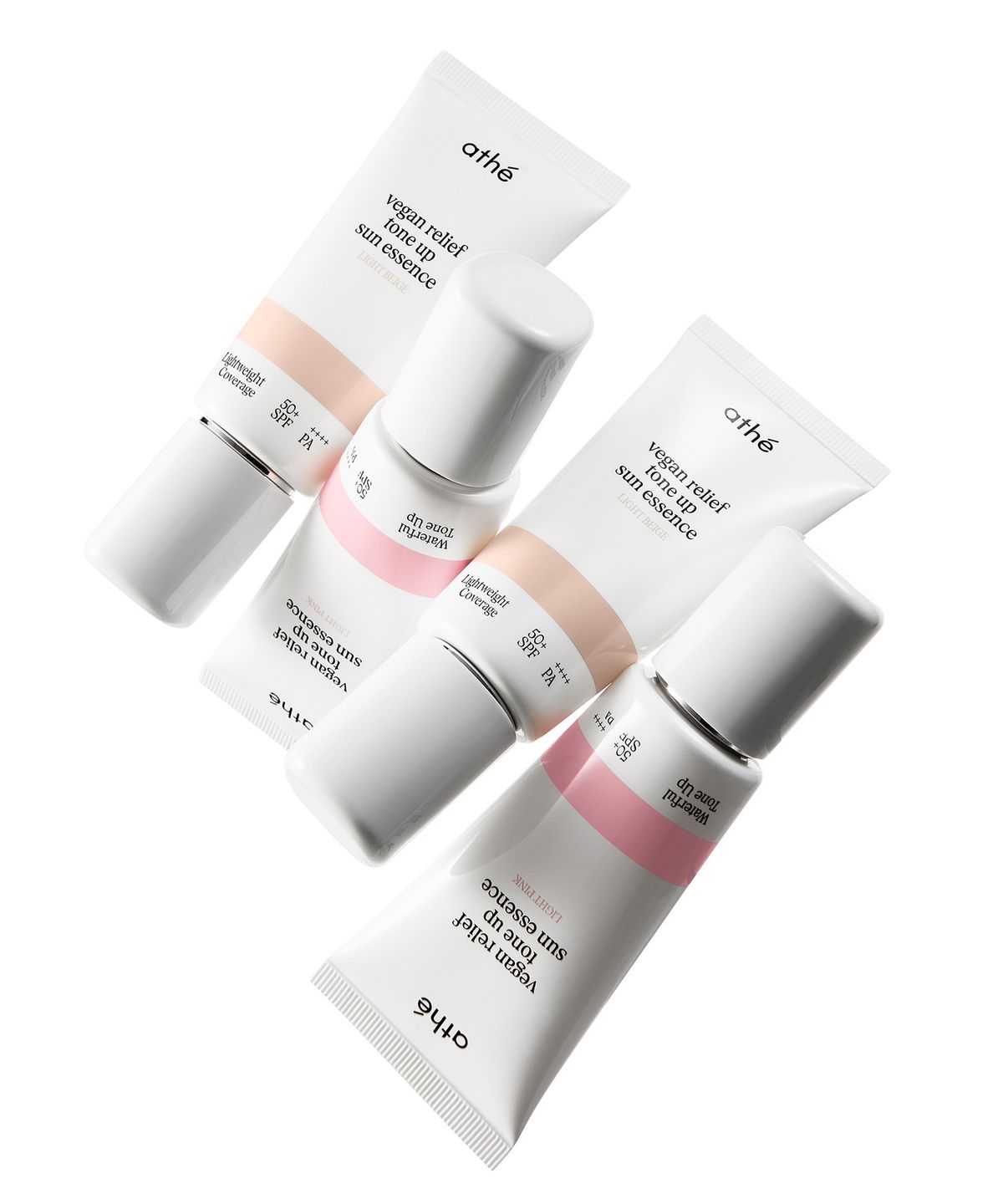 아떼(ATHE) 비건 릴리프 톤업 선에센스 50ml SPF50+ PA++++ 라이트핑크/라이트베이지 택 1