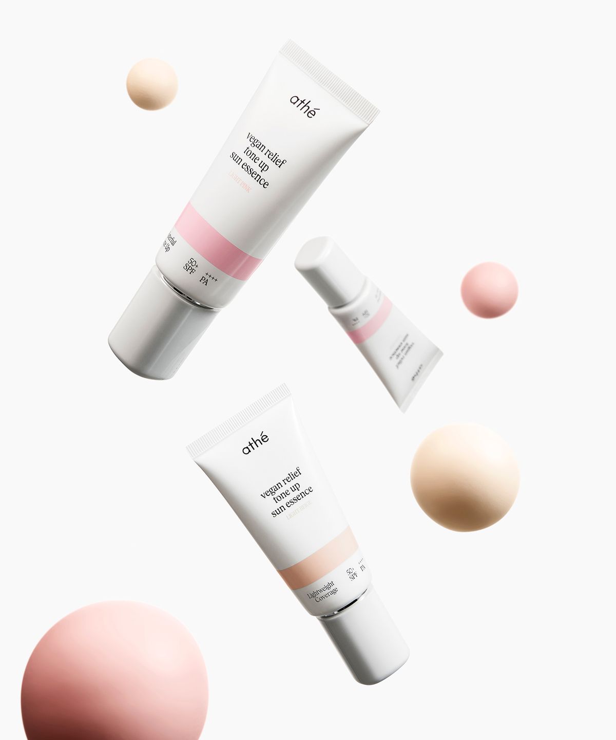 아떼(ATHE) 비건 릴리프 톤업 선에센스 50ml SPF50+ PA++++ 라이트핑크/라이트베이지 택 1