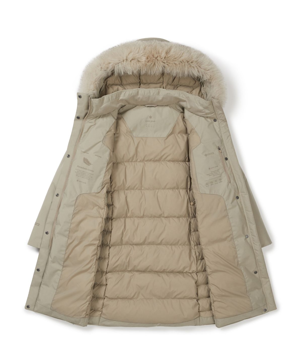 스노우피크 어패럴(SNOWPEAK APPAREL) 드라이피크 윈드스토퍼 여성 롱 헤비 다운 자켓 (S25WWPDJ05) Beige
