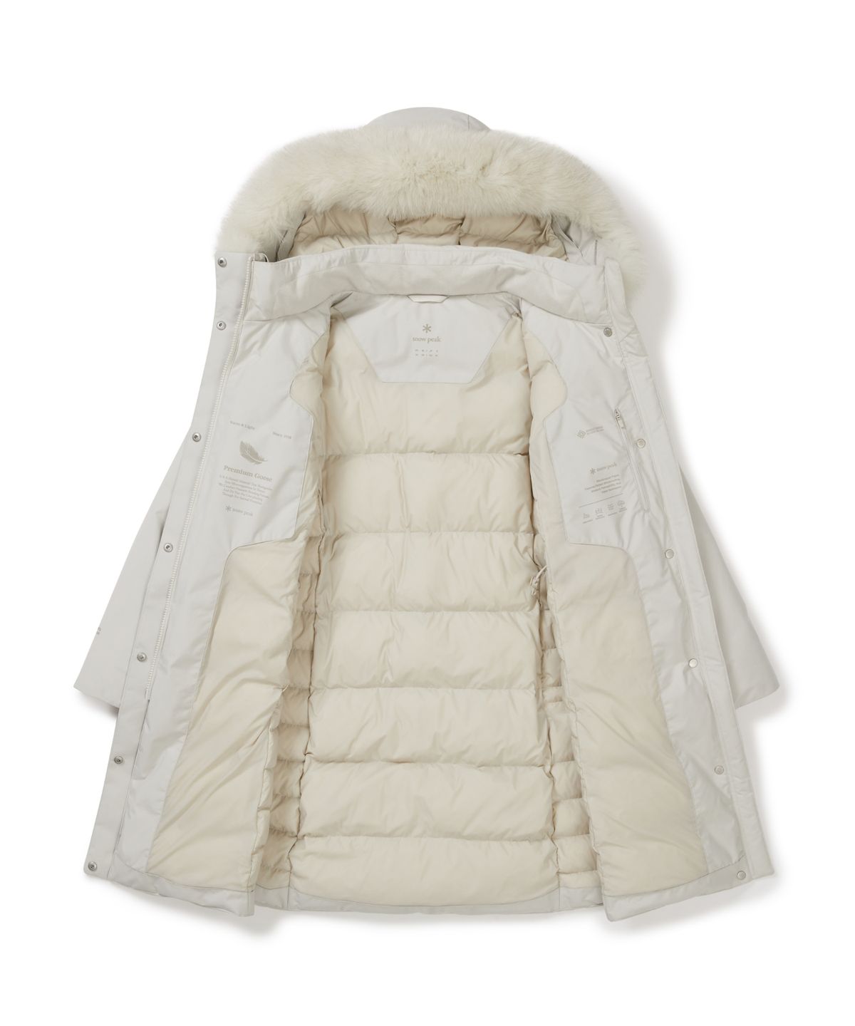 스노우피크 어패럴(SNOWPEAK APPAREL) 드라이피크 윈드스토퍼 여성 롱 헤비 다운 자켓 (S25WWPDJ05) Light Beige