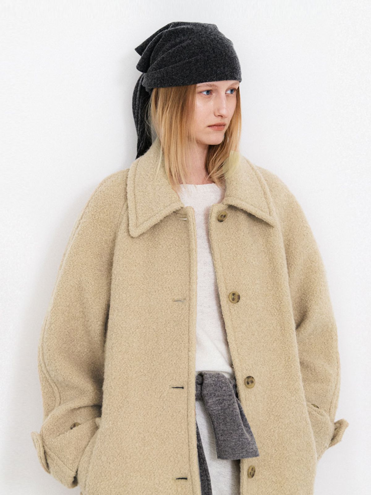 아틀리에 나인(ATELIER NAIN) FLUFFY WOOL BOUCLE COAT(CT-1470)