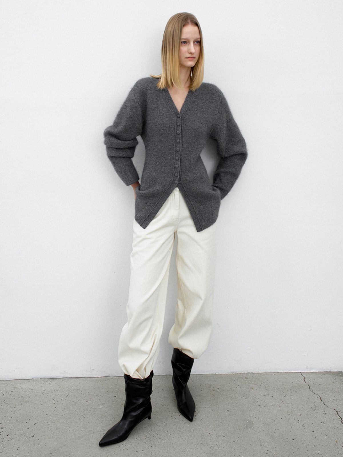 아틀리에 나인(ATELIER NAIN) ANGORA BLENDED KNIT CARDIGAN(CD-2234)