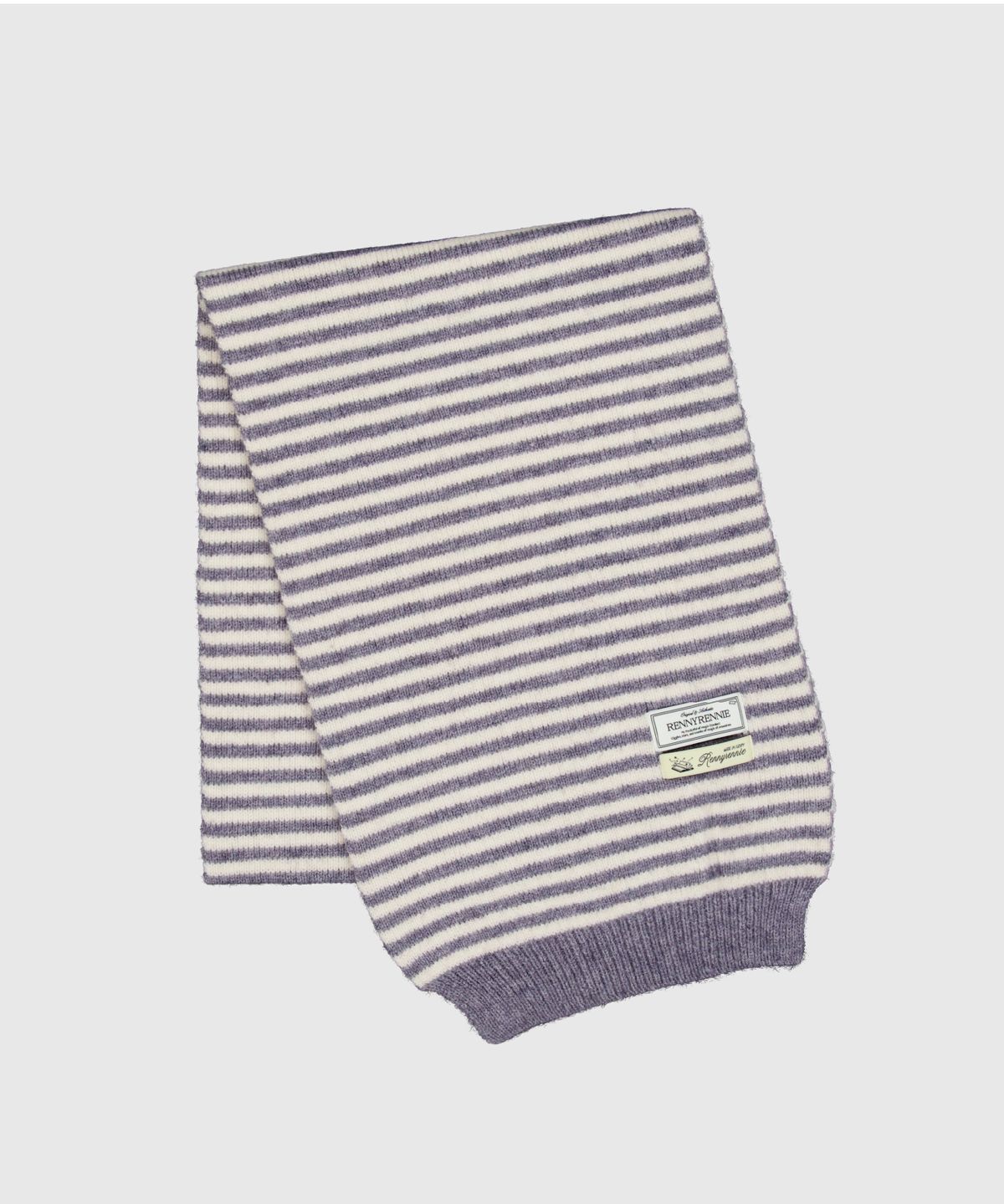래니래니(RENNYRENNIE) STRAW STRIPE MUFFLER - 스트로우 스프라이프 머플러[ GRAY / CREAM ]