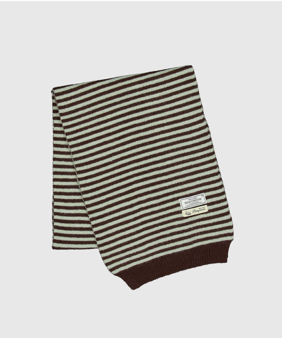 래니래니(RENNYRENNIE) STRAW STRIPE MUFFLER - 스트로우 스프라이프 머플러[ MINT CHOCO ]
