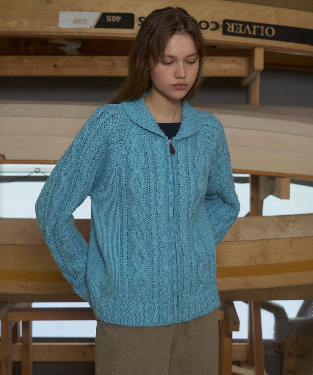 앤니즈(ANDNEEDS) Steve cowichan cardigan (light blue)