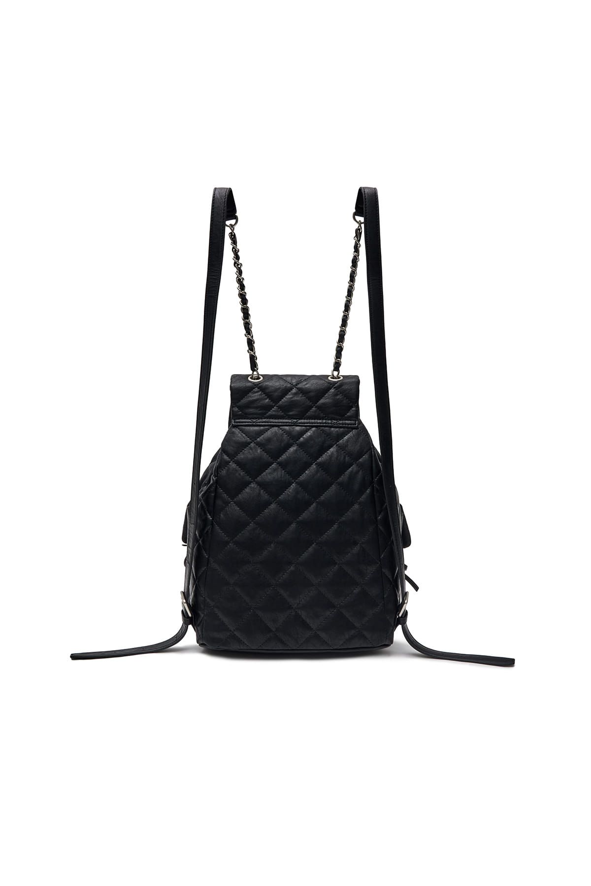 MUSINSA | MATIN KIM DOUBLE POCKET QUILTING BACKPACK IN BLACK